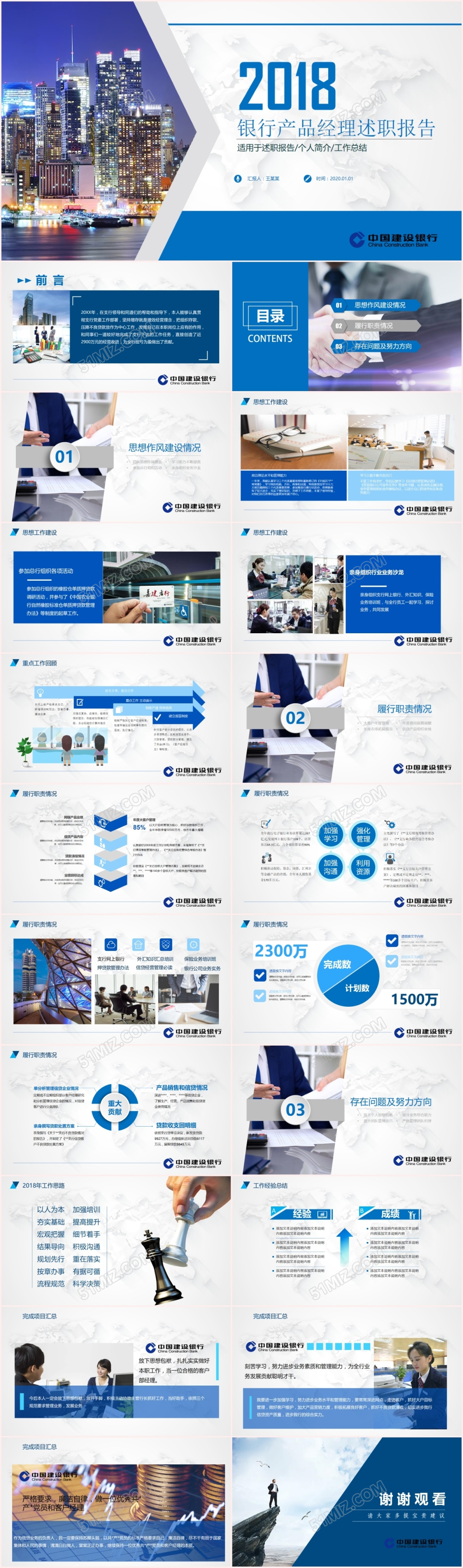 建设银行产品经理述职通用模板