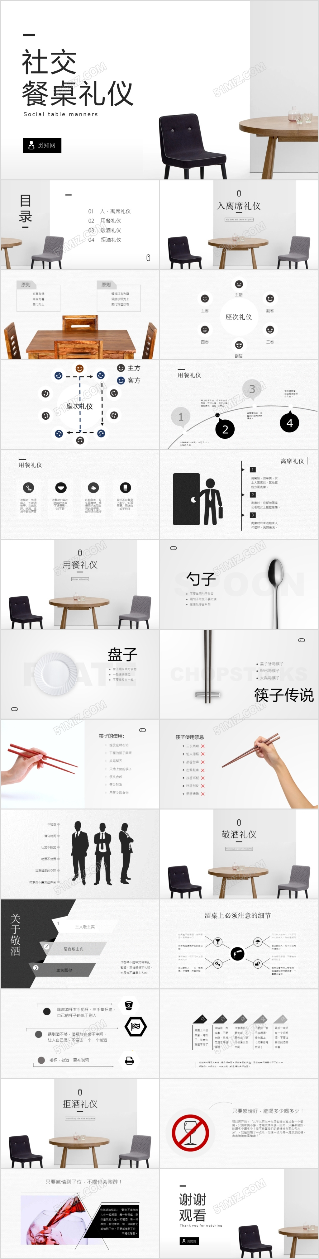 社交餐桌礼仪ppt欧美简约礼仪ppt