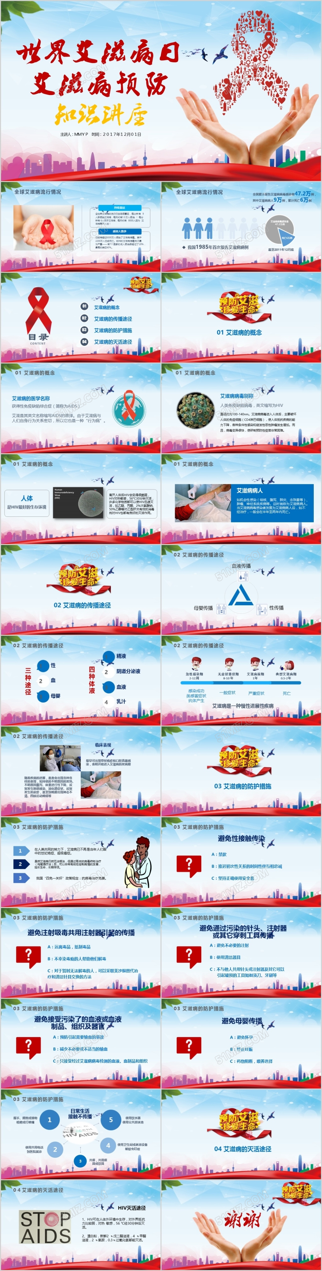 2018世界艾滋病日艾滋病预防宣传知识讲座爱心广告
