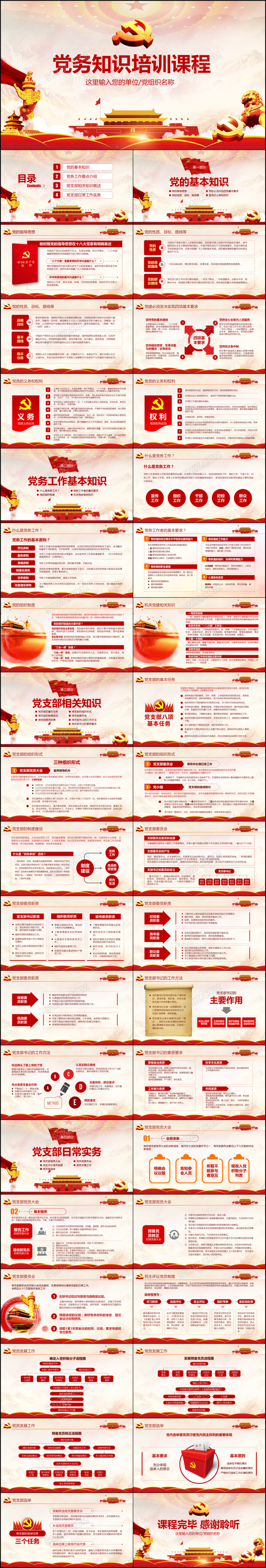 党支部党务工作党建知识培训党课PPT