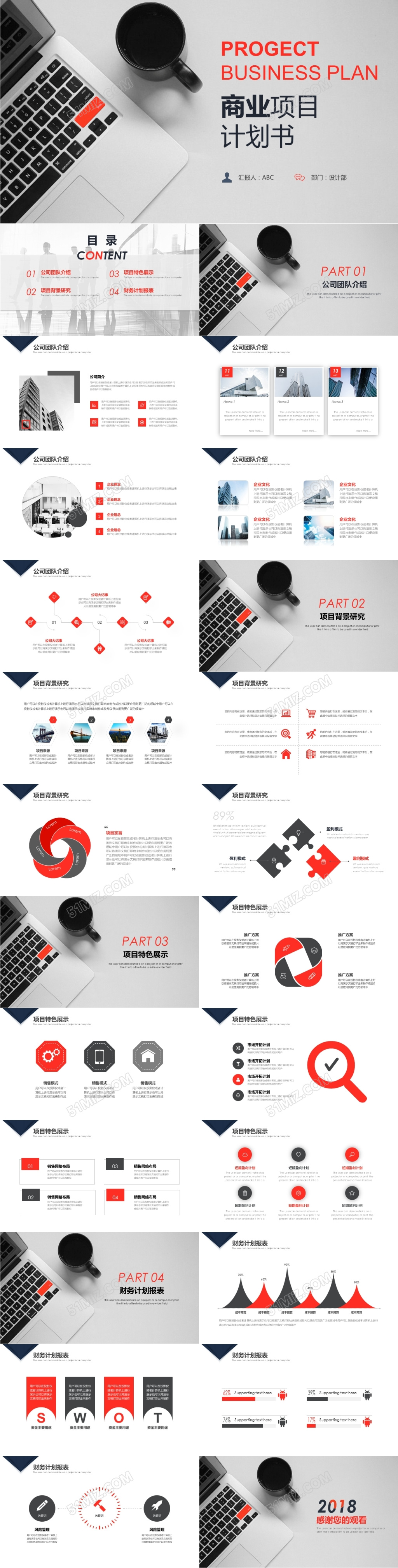 2018稳重大气商业项目计划PPT模板