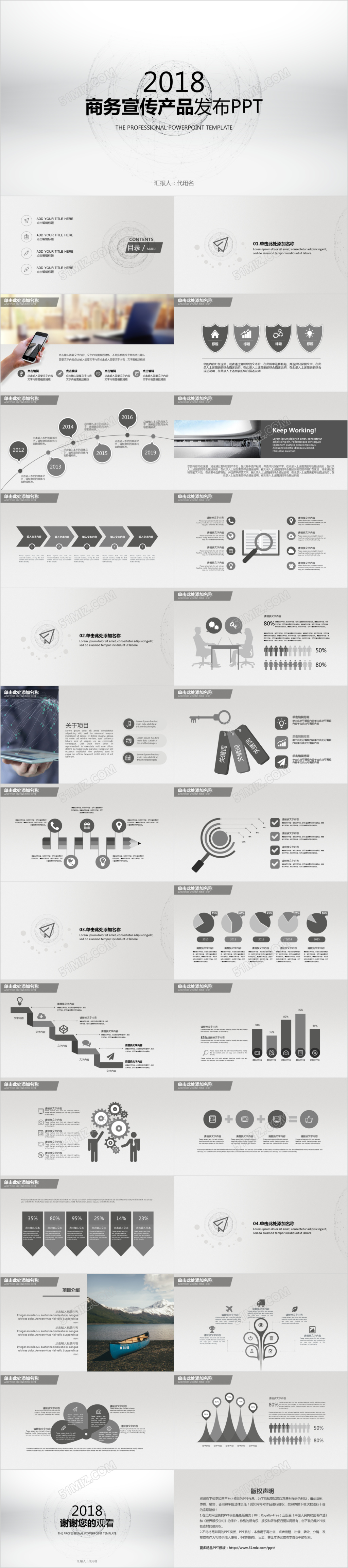 商务宣传产品发布总结规划工作总结计划PPT