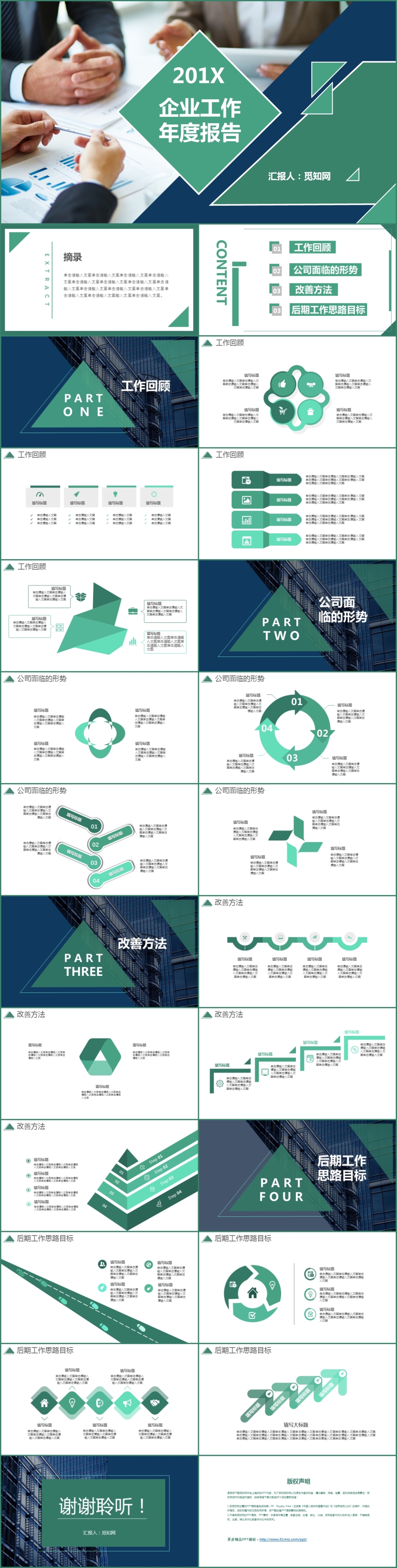 绿色时尚企业工作年度报告月度报告PPT模板