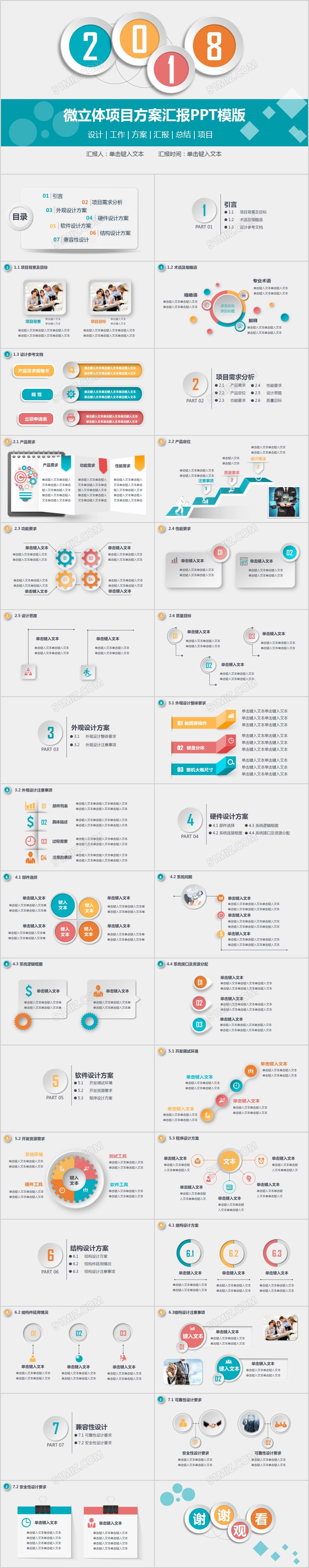 多彩微粒体商务项目方案汇报PPT模版