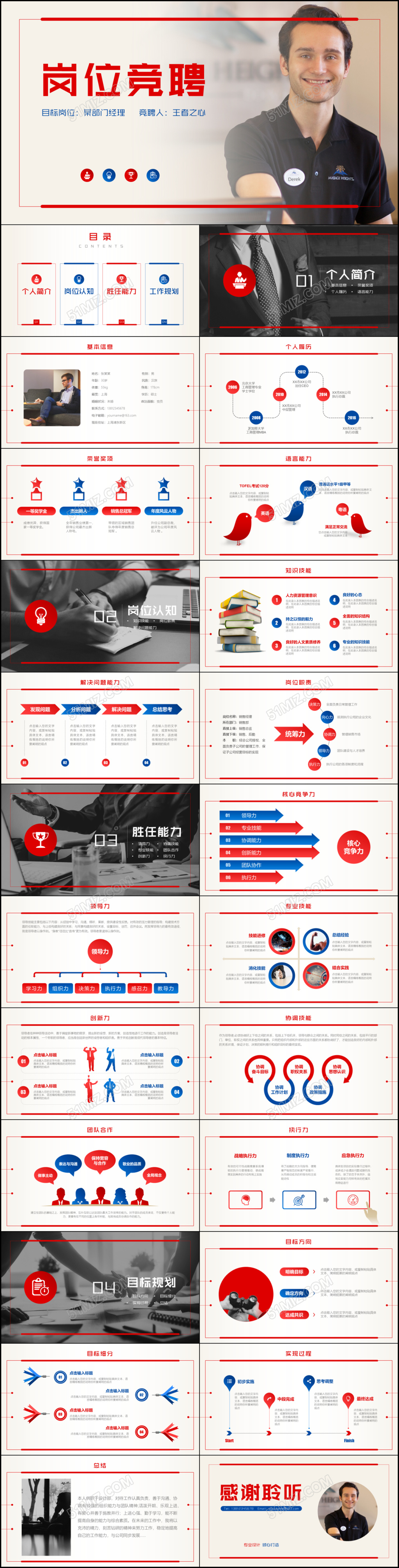 红蓝岗位竞聘竞聘竞岗述职个人简历keynote