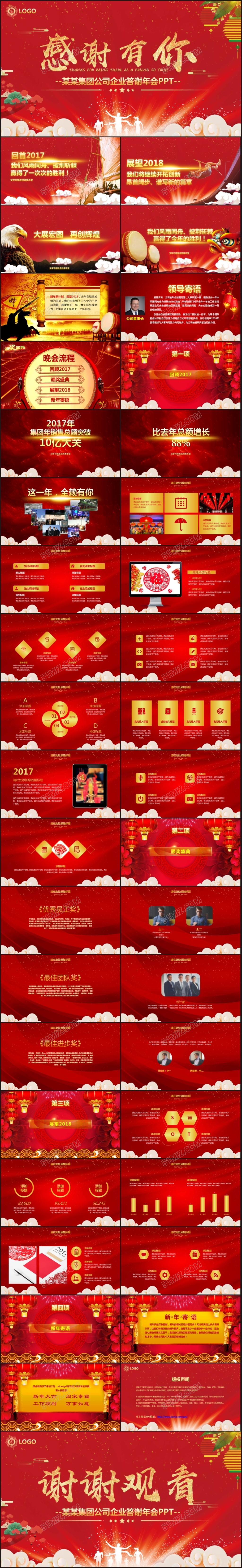 感谢有你企业年会ppt年终客户答谢会ppt年度颁奖晚会盛典