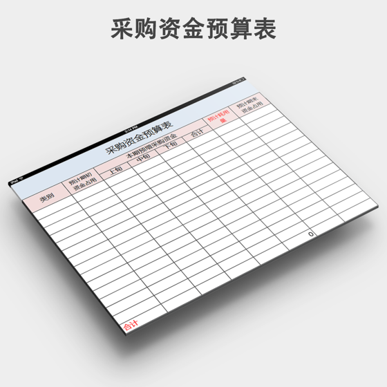 采购资金预算表