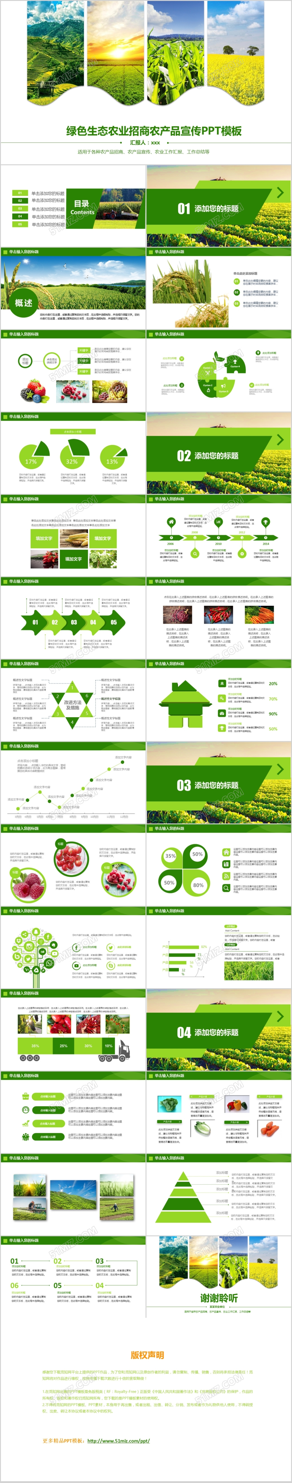 项目介绍绿色生态农业招商农产品宣传PPT模板