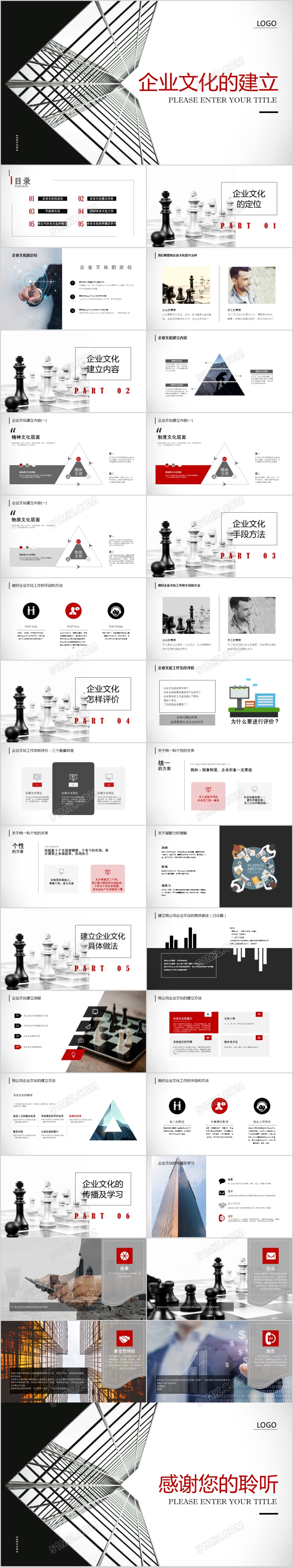 黑白商务风高端企业文化建设方案企业战略ppt