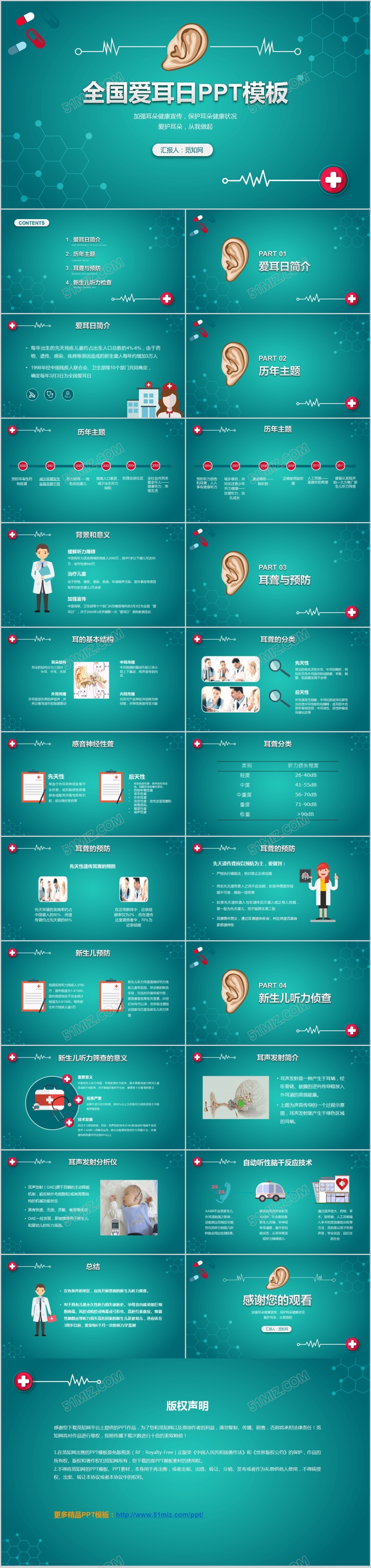 全国爱耳日宣传演讲主题PPT模板