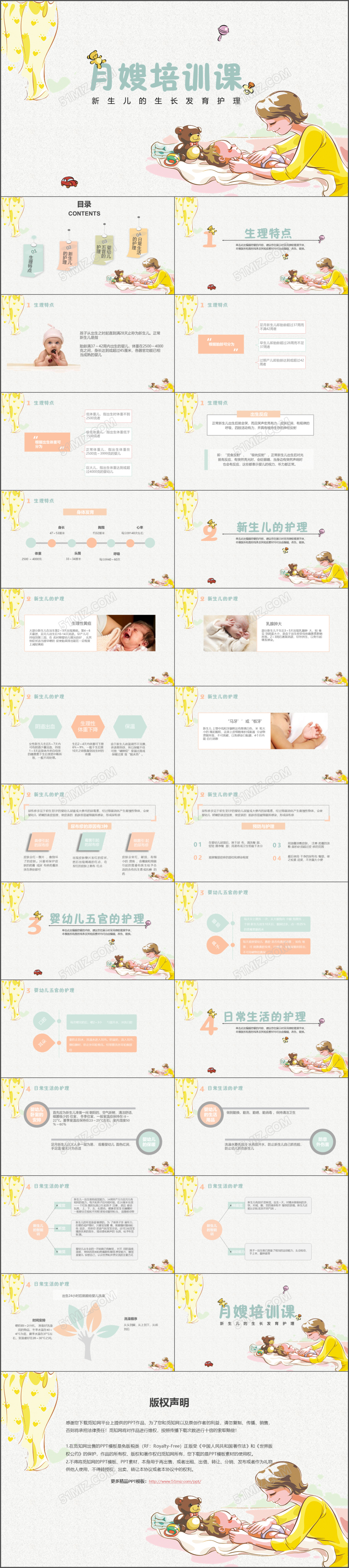 卡通清新月嫂培训课PPT