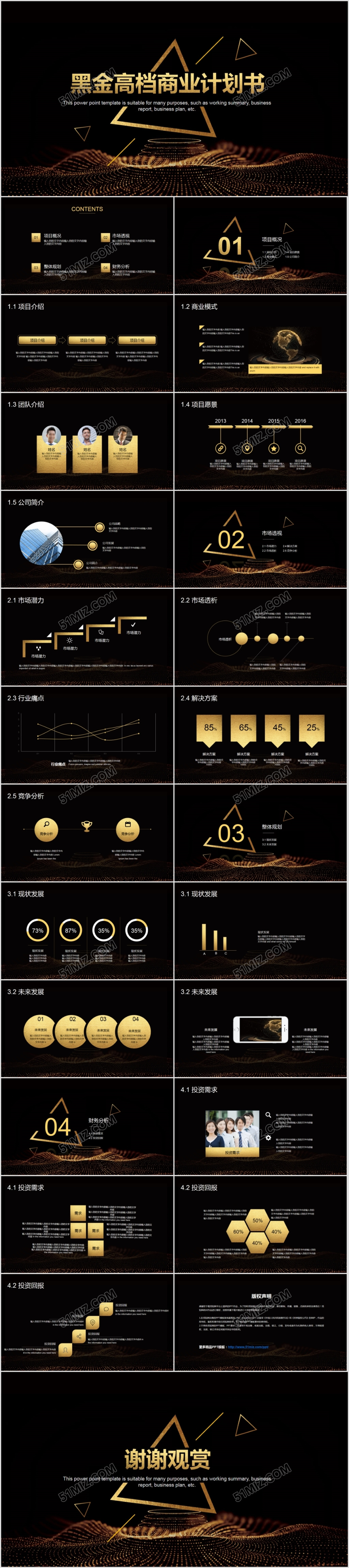 黑金创业计划书ppt事业说明书ppt商业计划书PPT