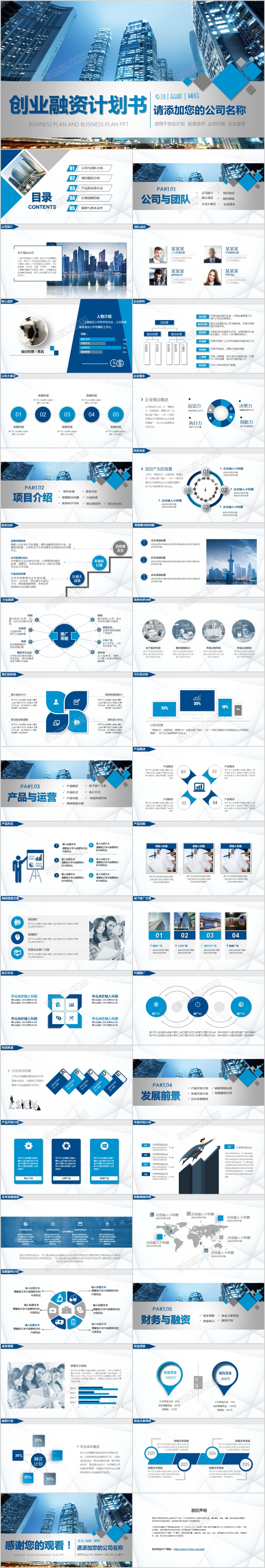 大气简约商业计划书创业融资计划书项目推广PPT模板