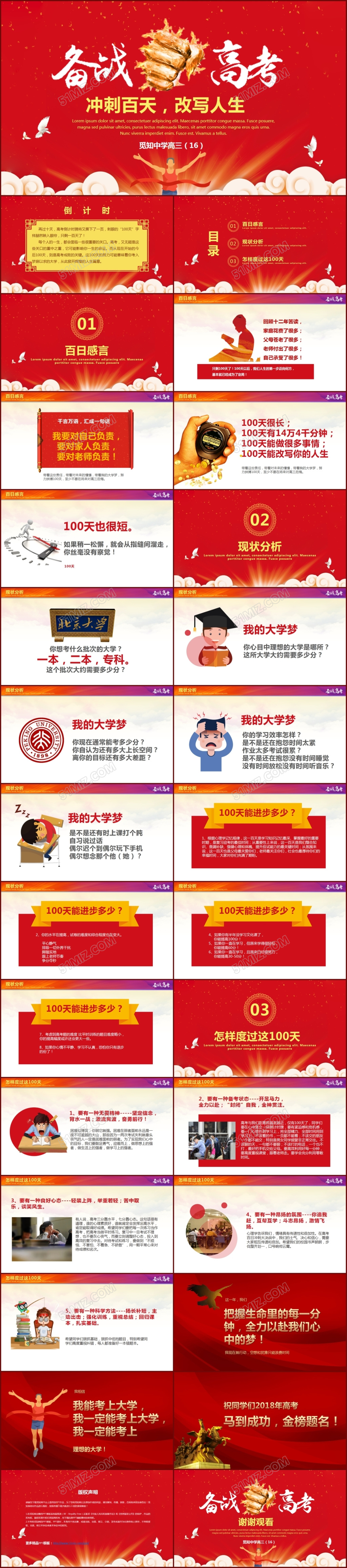 备战高考ppt决战高考高考冲刺百日誓师大会教育培训励志主题PPT