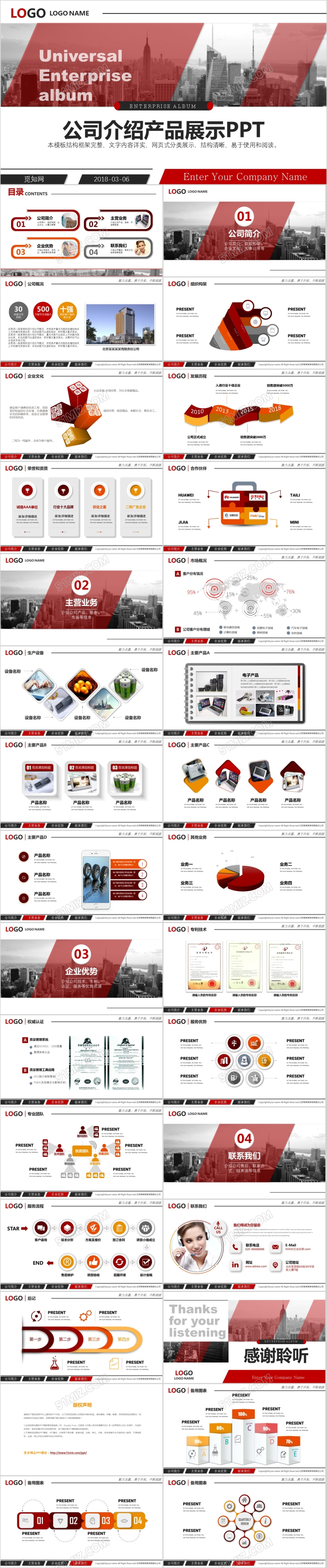 红色沉稳大气商务通用微立体企业公司介绍公司简介公司产品宣传营销方案PPT模板