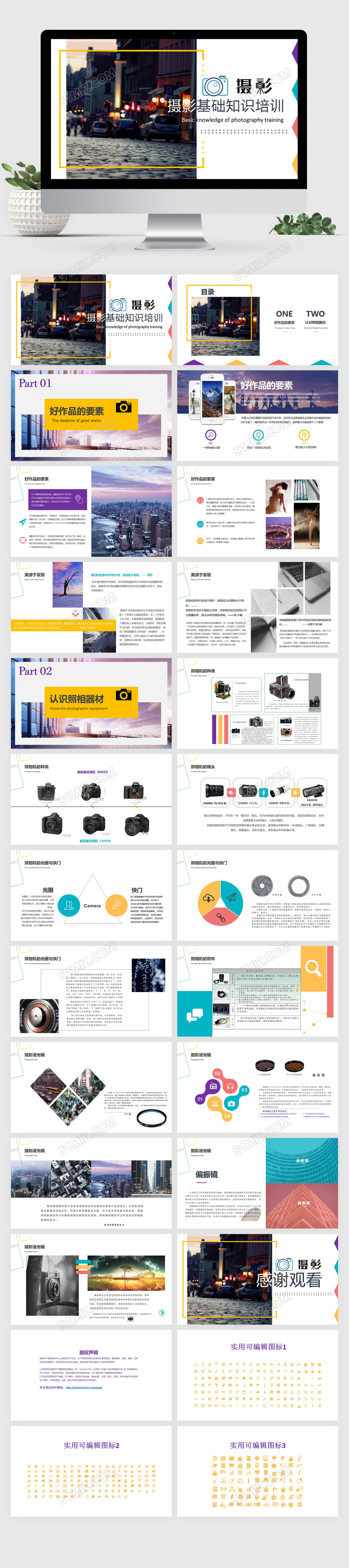时尚大方简洁摄影基础知识培训