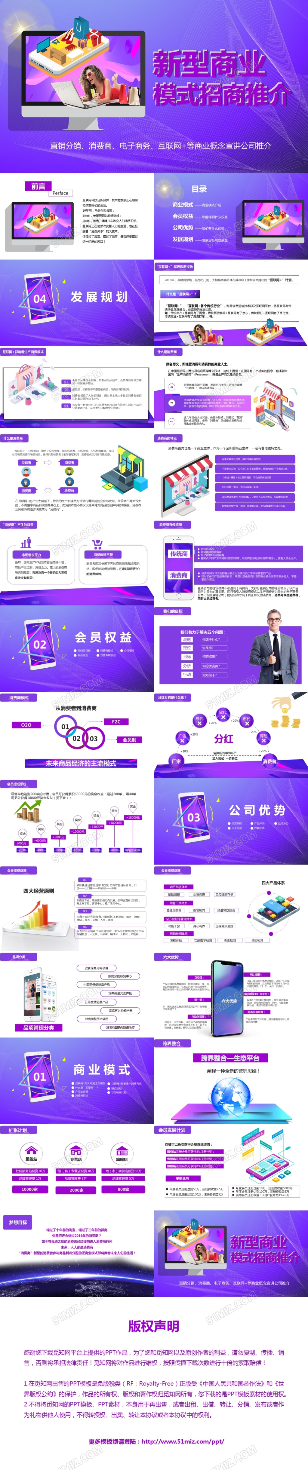 炫彩几何简约新型商业模式招商推介推广方案PPT模板