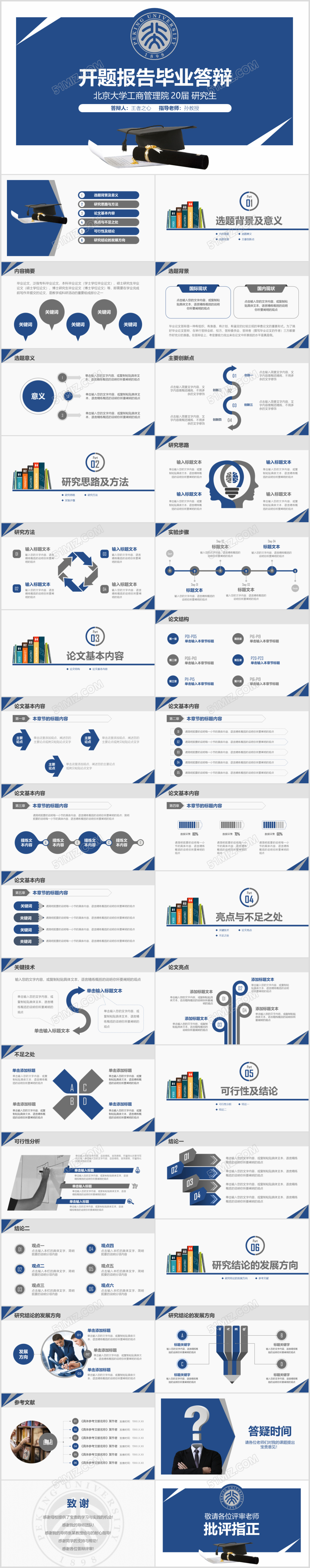 毕业答辩论文答辩研究生论文开题报告PPT