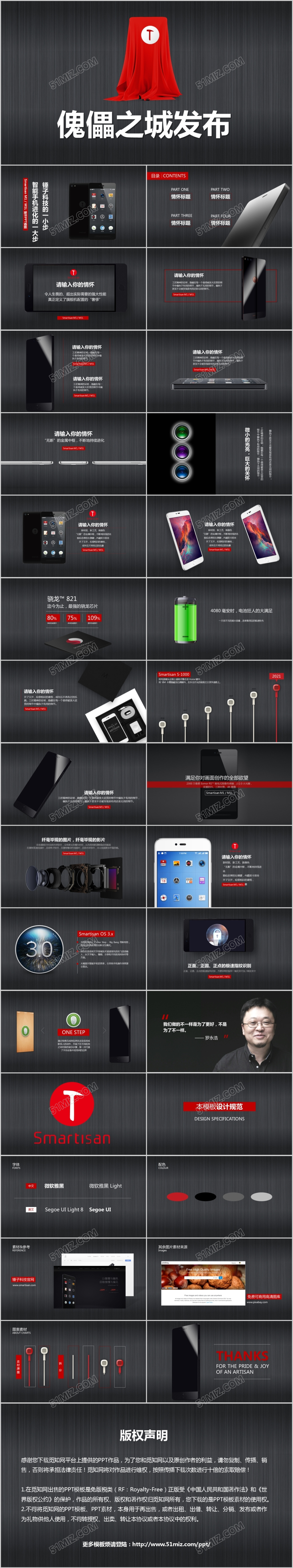 黑色大气锤子发布会PPT