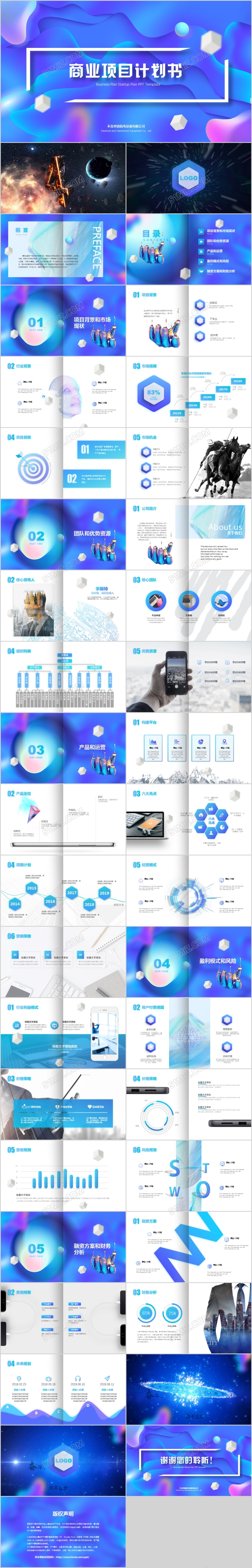 视频片头渐变风高端商务融资方案项目计划书商业计划书PPT