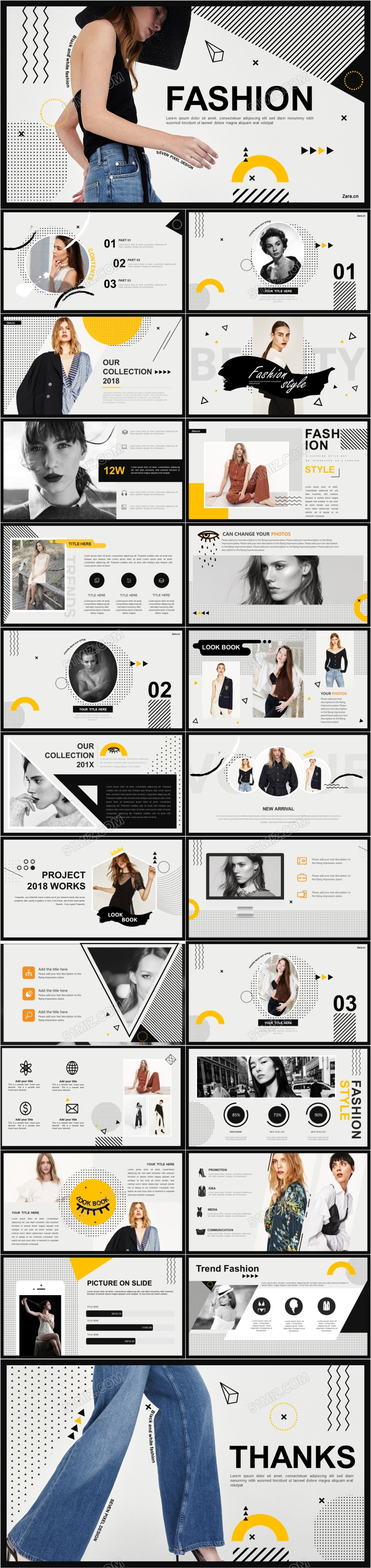 时尚欧美风服装产品发布产品宣传keynote模板