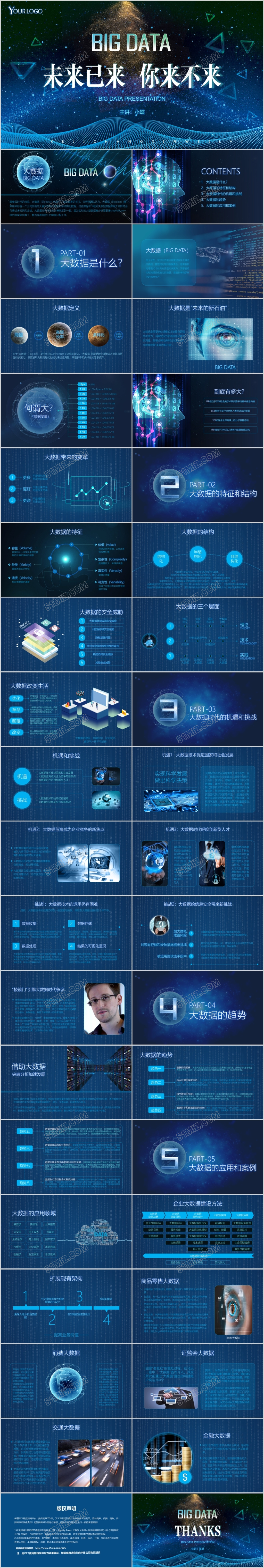 炫酷视频开场科技感互联网大数据ppt云计算智能机器人商务通用PPT模板