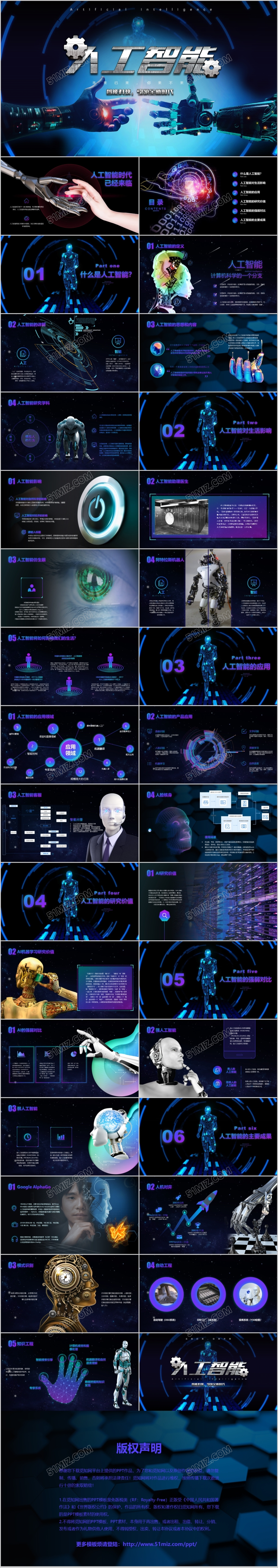 炫酷奔跑视频片头科技感人工智能PPT未来机器人电子识别系统