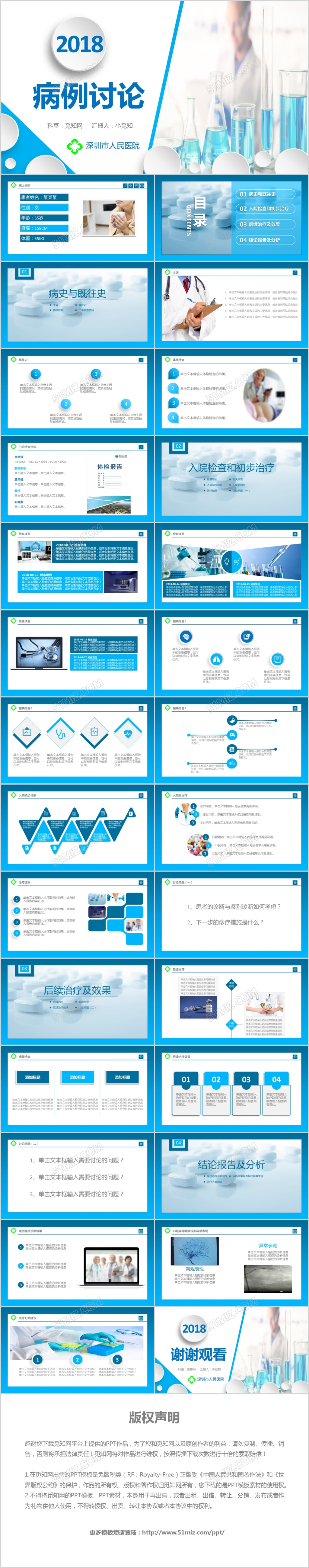 医疗护理病例讨论PPT模板