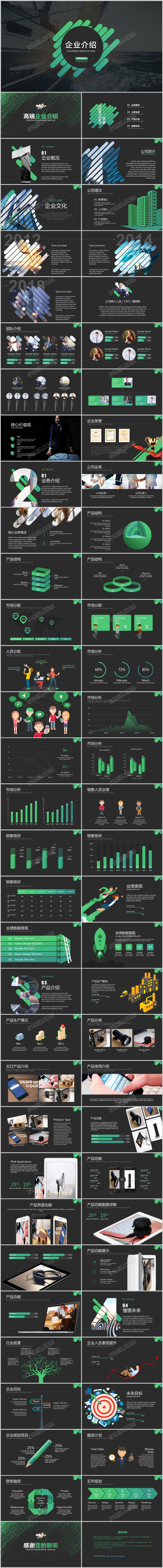 高端大气绿色企业介绍企业简介公司介绍ppt公司简介