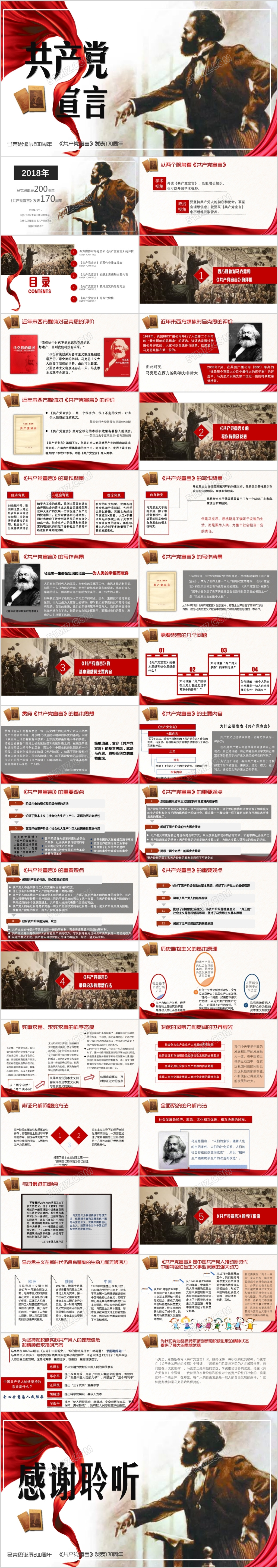 红色共产党宣言及其当代价值马克思诞辰200周年党课ppt