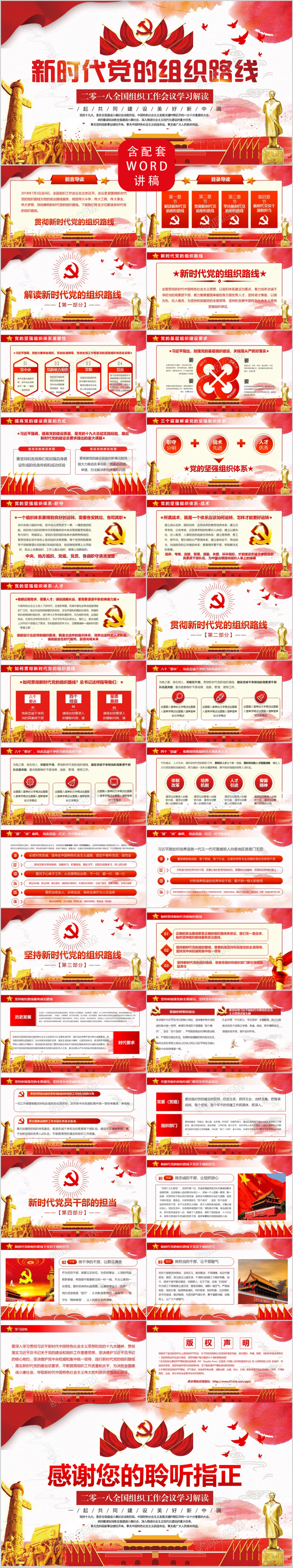 党课党政党政贯彻新时代党的组织全国组织工作会议PPT模板