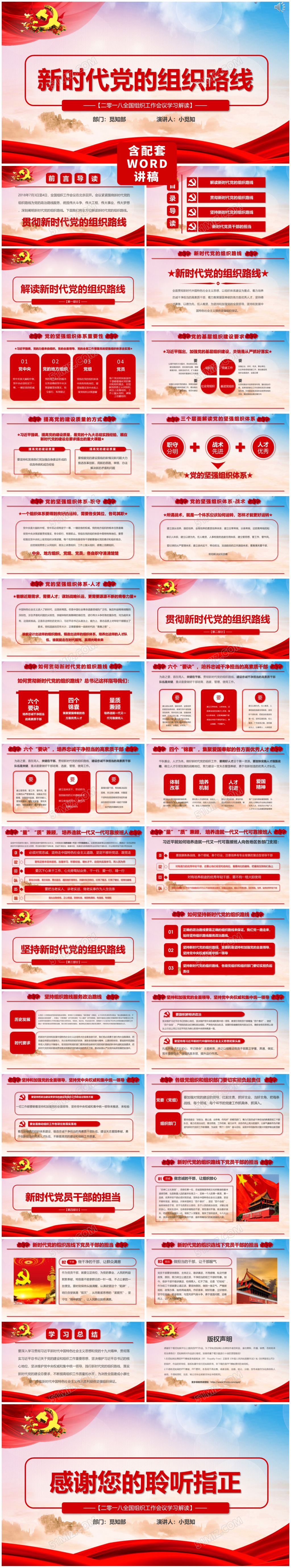 贯彻新时代党的组织路线全国组织工作会议PPT模板
