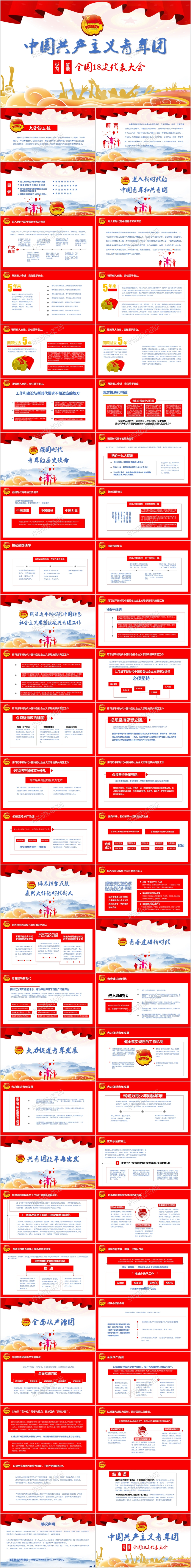党政党课中国共产主义青年团全国18次代表大会学习解读PPT