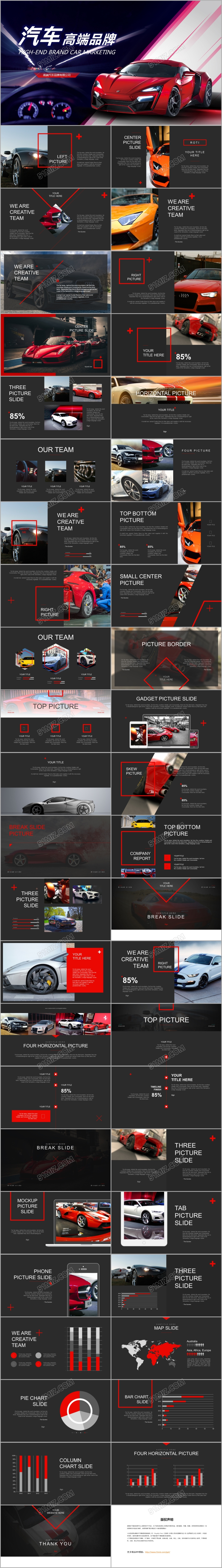 大气红色高端汽车宝马汽车营销展示营销策划汽车报告工作总结