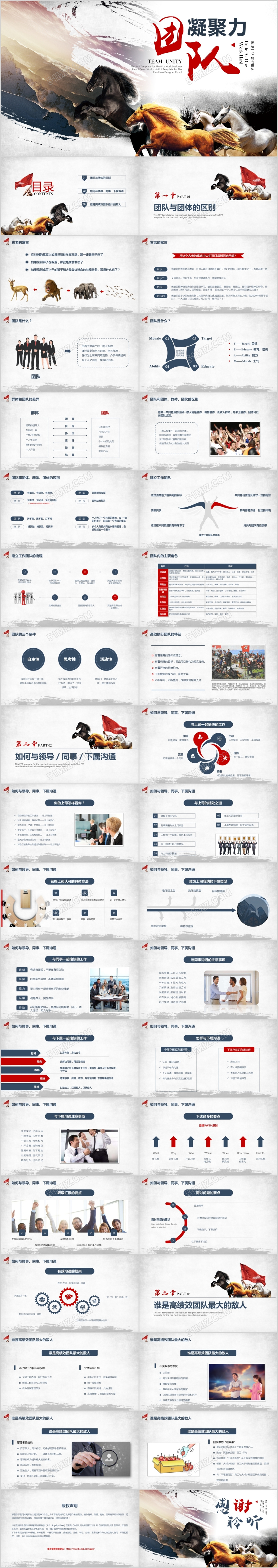 大气商务风团队凝聚力团队精神培训课件PPT
