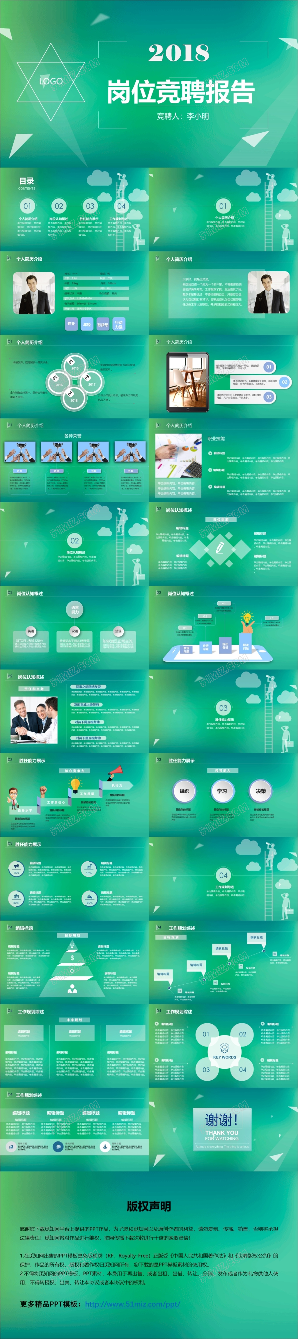 新版透明现代风岗位竞聘PPT模板