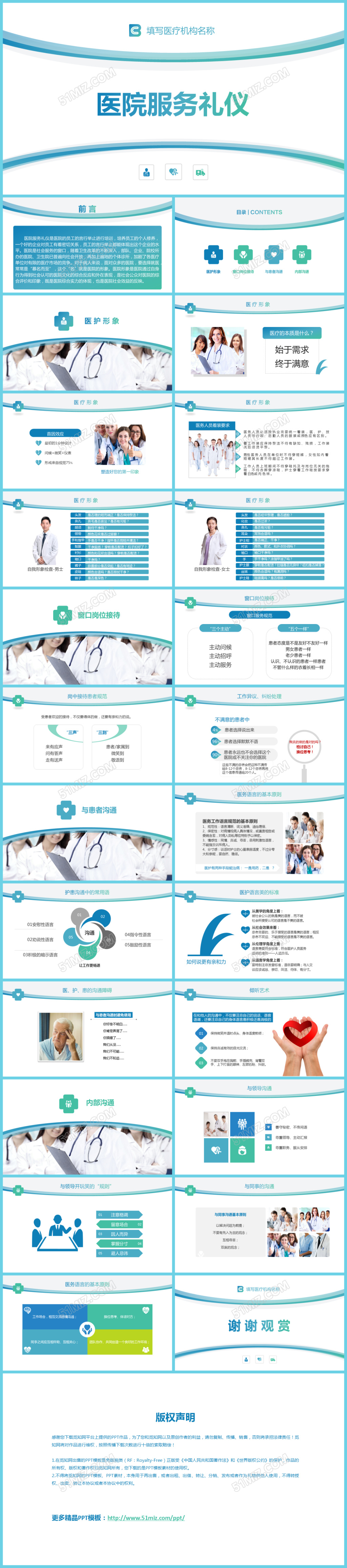 医疗医院礼仪护士服务礼仪培训PPT模板