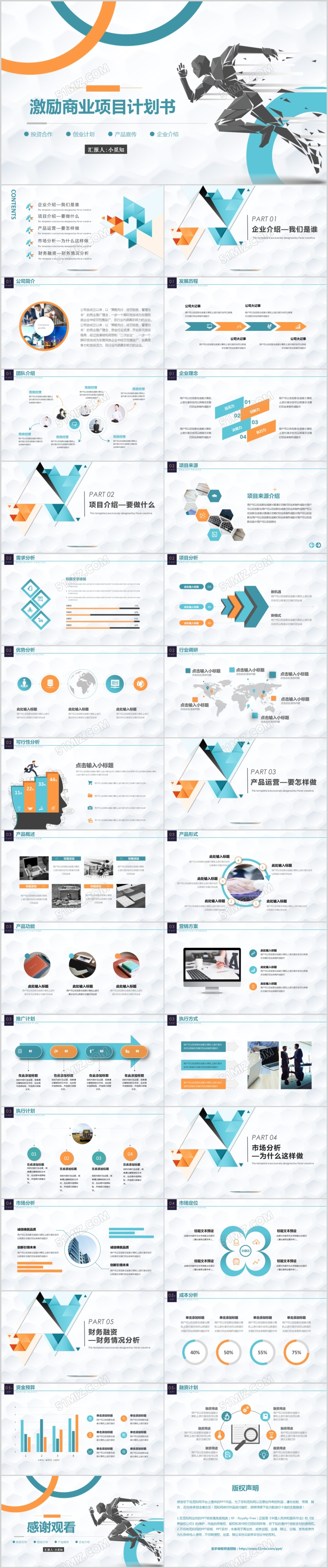 激励大气商业项目计划书商业计划书PPT