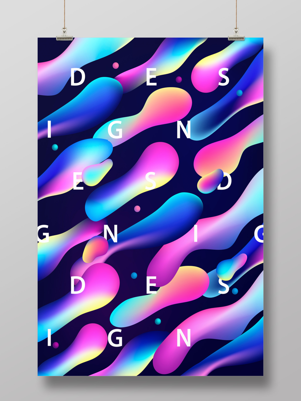 简约流体渐变艺术创意海报