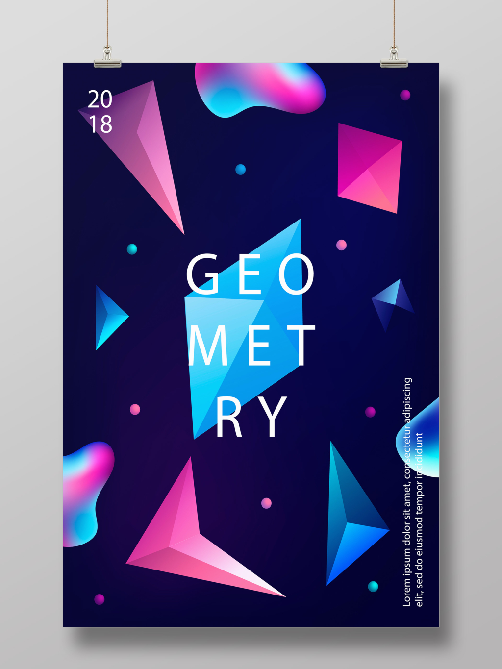 抽象艺术流体渐变几何形状创意海报