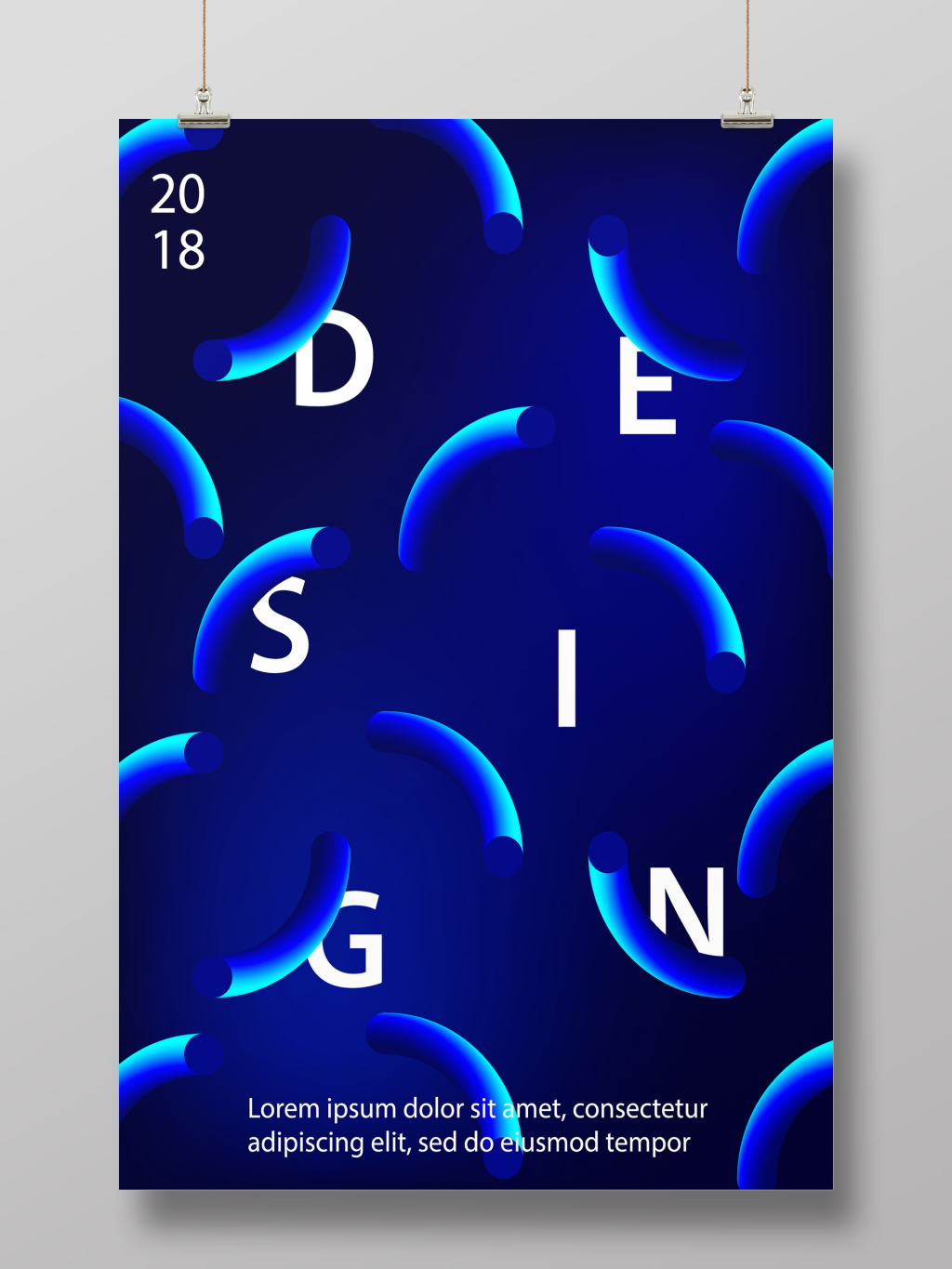 现代感抽象流体渐变形状艺术创意海报