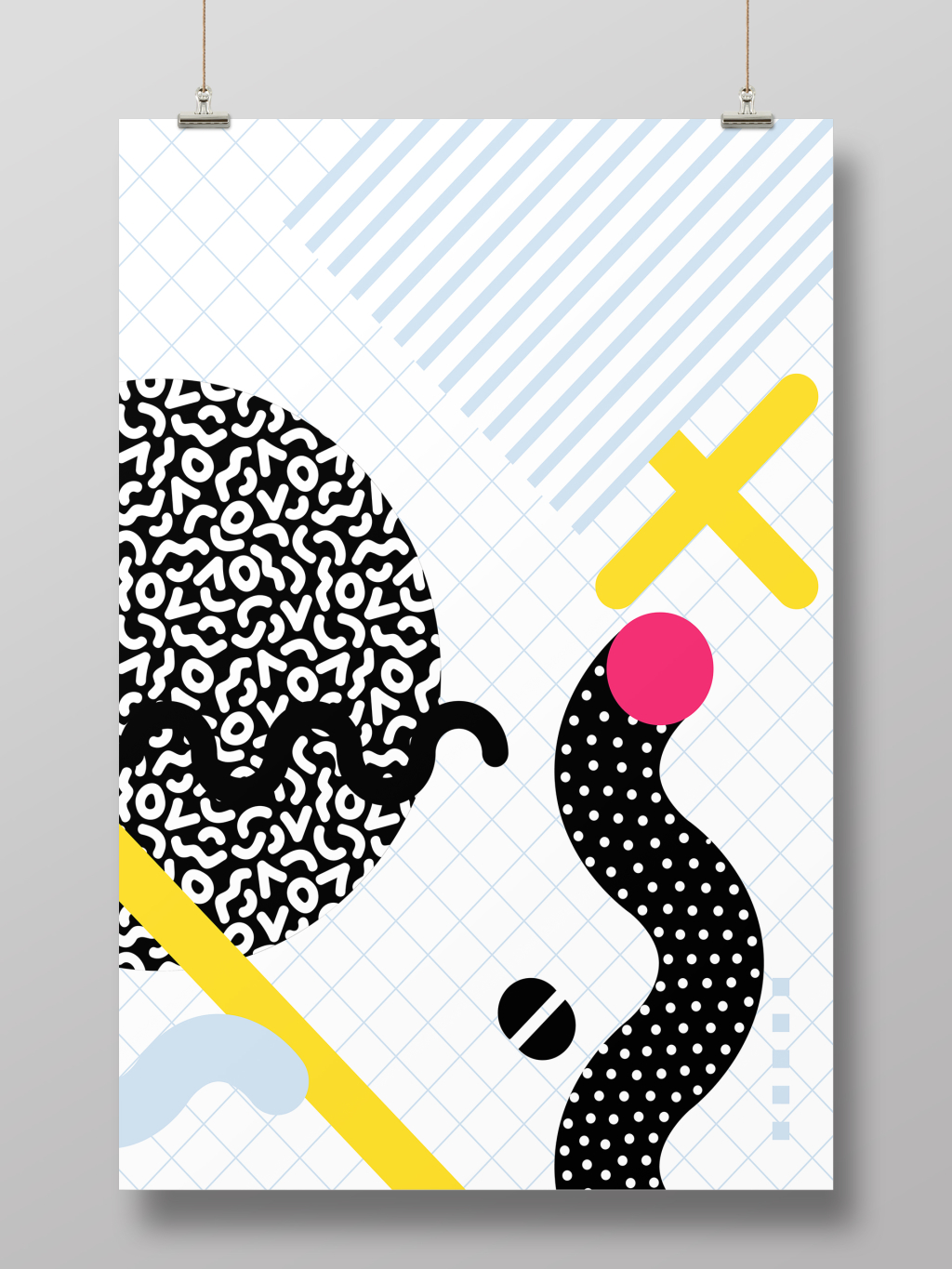 孟菲斯风格创意海报模板