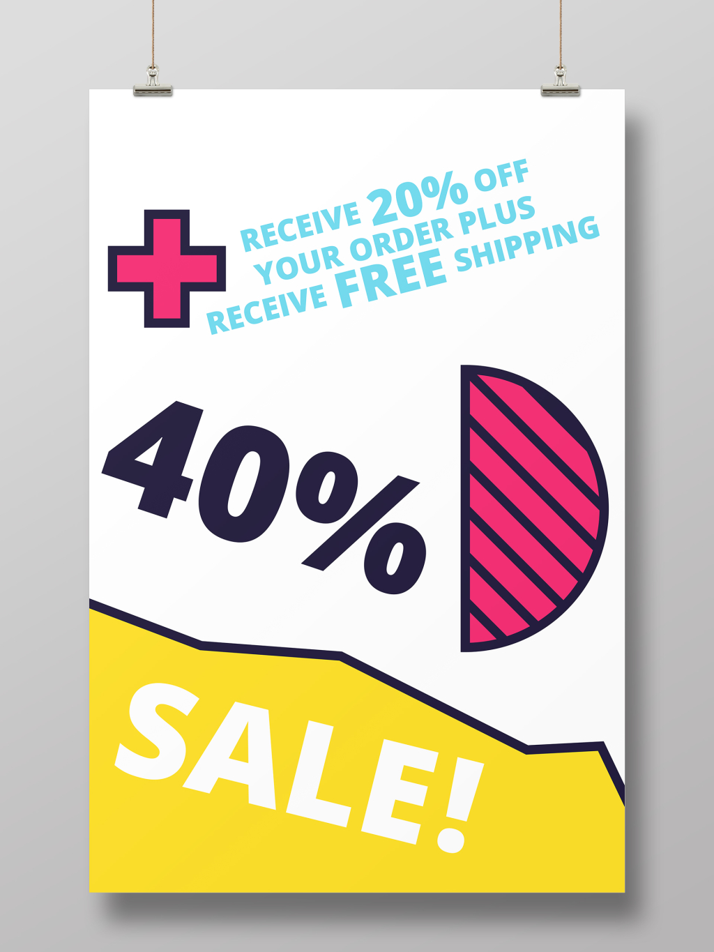 简约秋季产品促销折扣海报设计