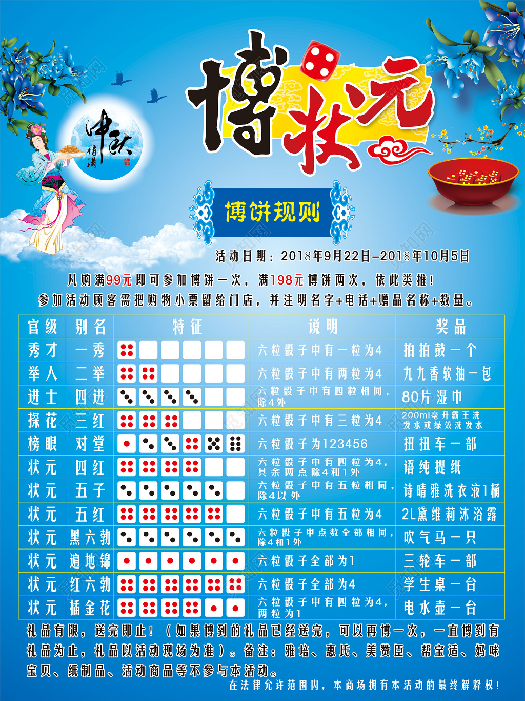 博饼游戏规则cdr宣传海报