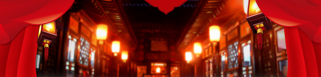 红色中国风电商中秋banner海报背景