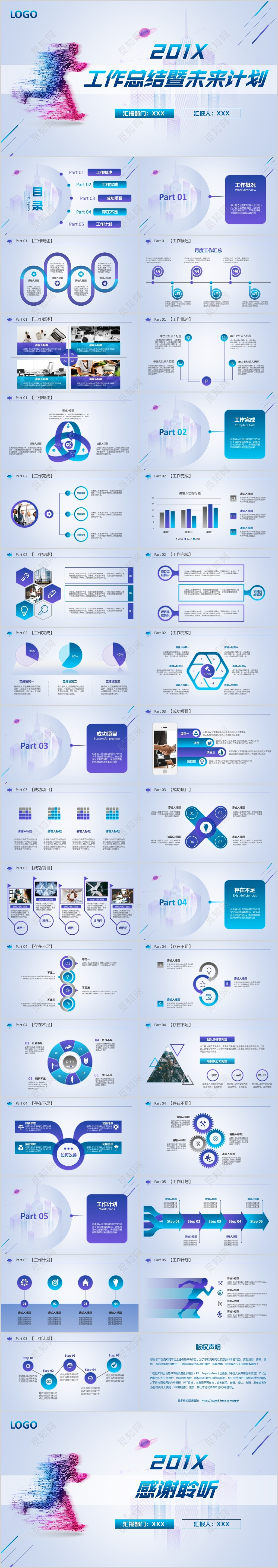 大气商务风年度工作总结暨未来计划汇报ppt模板