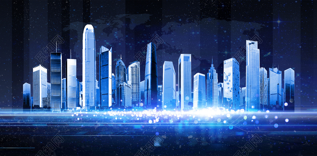 科技炫彩城市旅游宣传海报展板