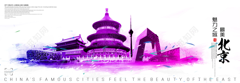 北京创意宣传城市旅游剪影展板