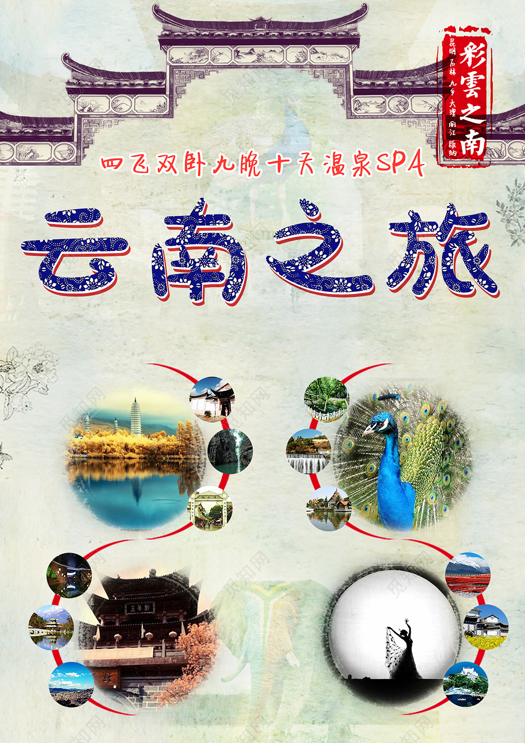 七彩云南云南之旅旅游海报