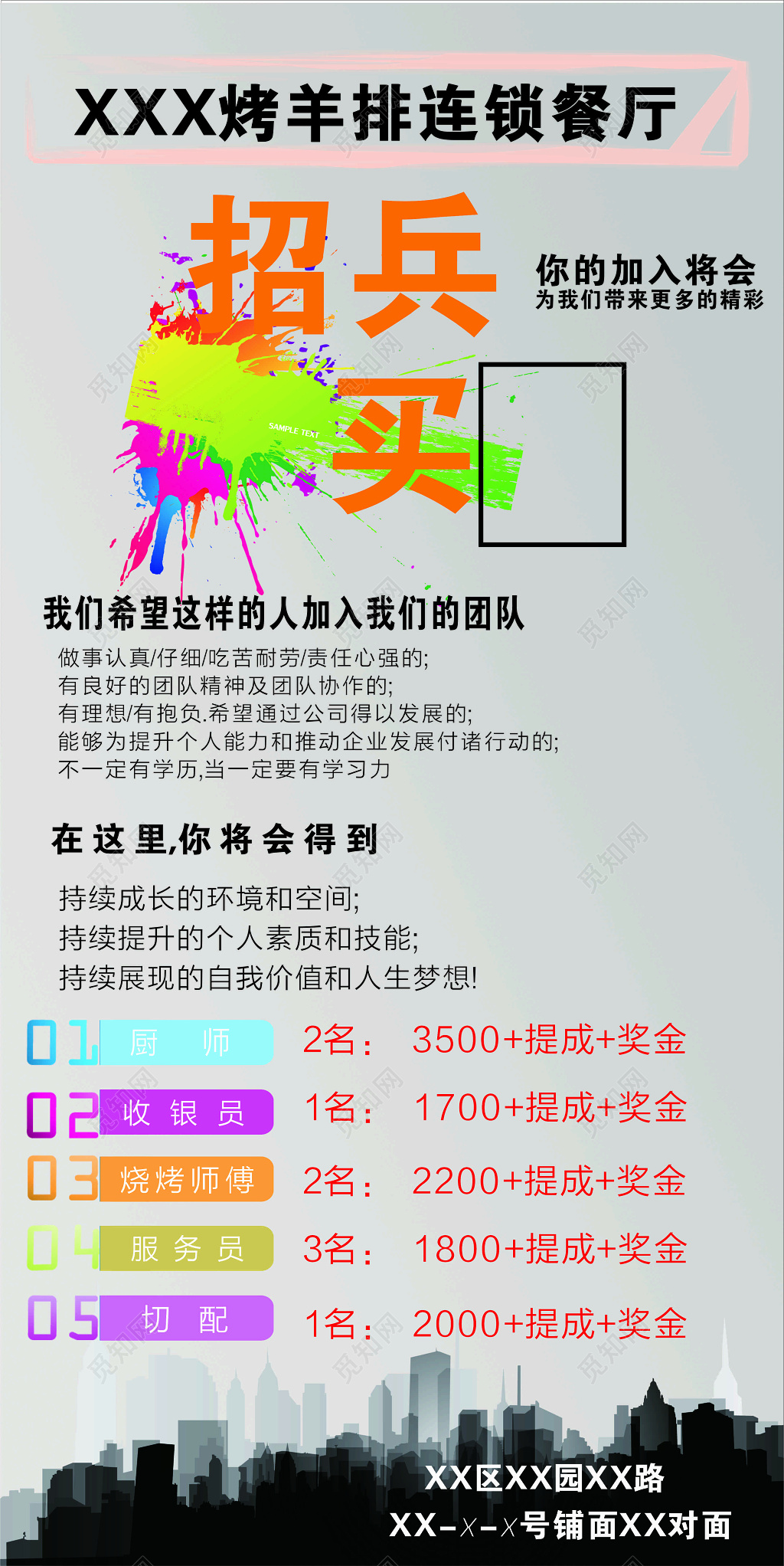 餐厅招聘创意合成海报